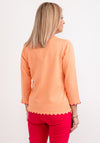 Micha Contrast Cut Trim Knit Sweater, Orange