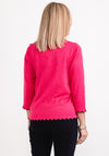 Micha Contrast Cut Trim Knit Sweater, Fuchsia