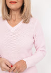 Micha Organic Cotton Knitted Jumper, Light Pink