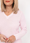 Micha Organic Cotton Knitted Jumper, Light Pink