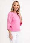 Micha Embroidered Trim Sweater, Pink