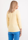 Micha Embroidered Three Quarter Sleeve Sweater, Lemon
