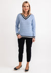 Micha Sporty Trim Knit Jumper, Blue Multi