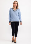 Micha Sporty Trim Knit Jumper, Blue Multi