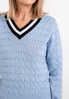 Micha Sporty Trim Knit Jumper, Blue Multi