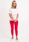 Micha Pastel Faded Stripe T-Shirt, White Multi