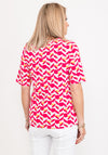 Micha Abstract Shape Stretch Top, Pink Multi