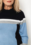 Micha Frill Neck Colour Block Sweater, Navy Multi