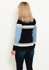 Micha Frill Neck Colour Block Sweater, Navy Multi