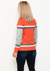 Micha Frill Neck Colour Block Sweater, Orange Multi