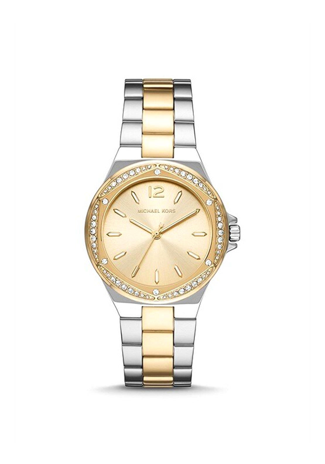 Michael Kors Lennox Pave Two Tone Watch, Silver & Gold