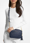 MICHAEL Michael Kors Camera Bag Leather Crossbody Bag, Navy