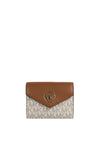 MICHAEL Michael Kors Carmen Leather Tri-Fold Mini Wallet, Vanilla