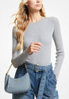 MICHAEL Michael Kors Jet Set Charm Small Logo Shoulder Bag, Pale Blue