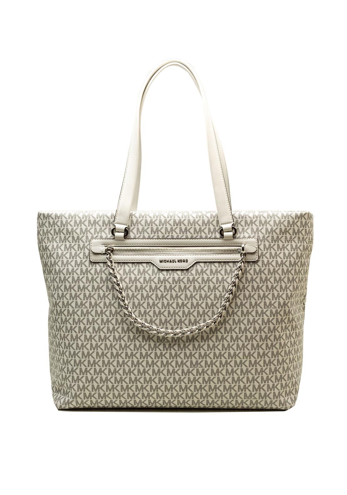MICHAEL Michael Kors Slater Large Zip Tote Bag, Optic White