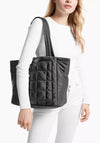 MICHAEL Michael Kors Lilah Large Quilted Open Tote Bag, Black