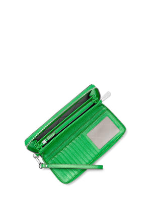 MICHAEL Michael Kors Jet Set Pebbled Leather Continental Wristlet, Palm Green