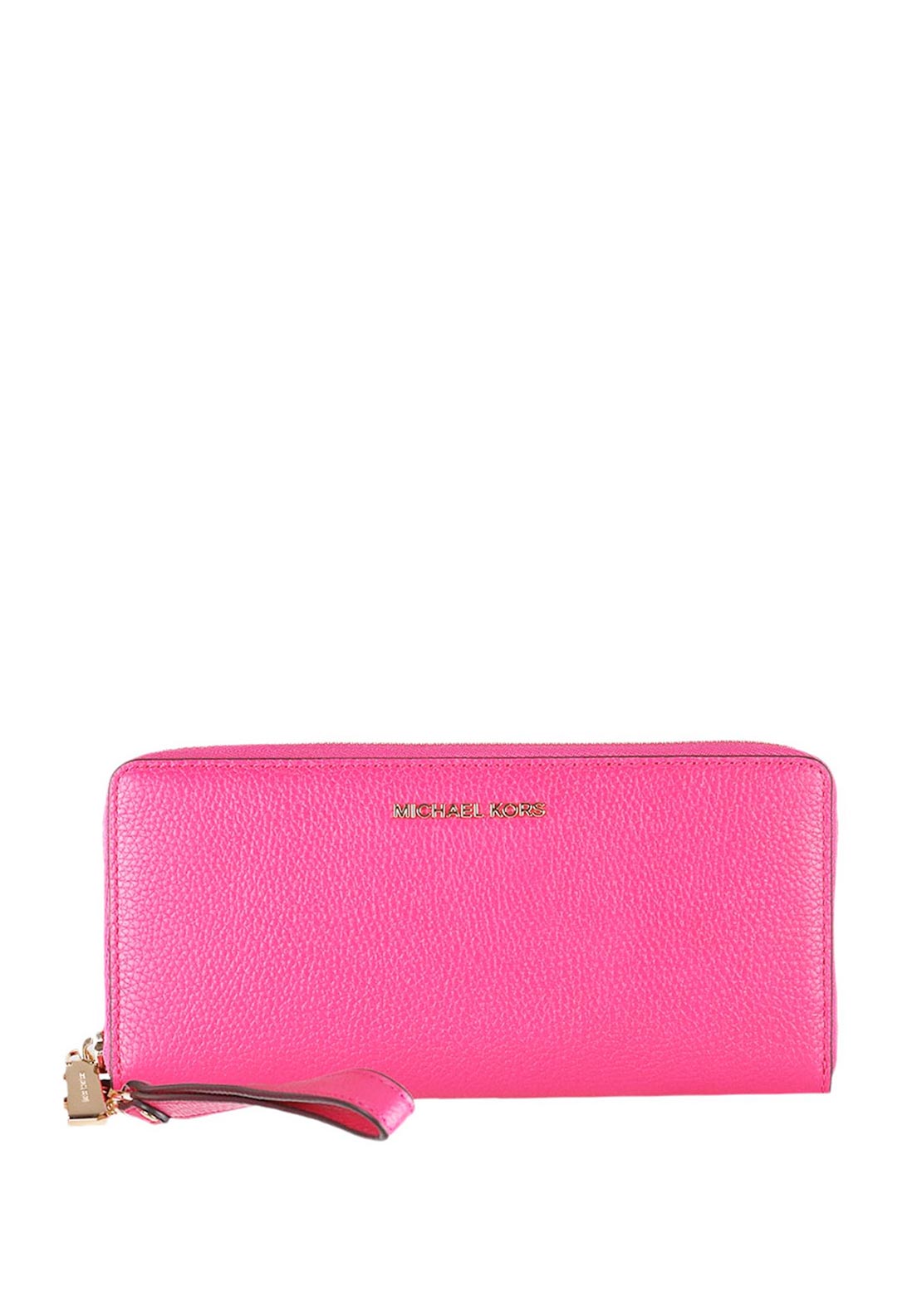 MICHAEL Michael Kors Jet Set Pebbled Leather Continental Wristlet, Cerise