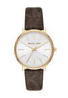 Michael Kors Pyper Logo and Gold Tone Watch, Brown