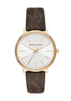 Michael Kors Pyper Logo and Gold Tone Watch, Brown