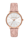 Michael Kors Pyper Logo and Rose Gold Tone Watch, Pink