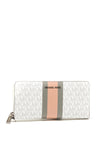 MICHAEL Michael Kors Continental Large Logo Stripe Wallet, Optic White Multi