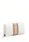 MICHAEL Michael Kors Continental Large Logo Stripe Wallet, Optic White Multi