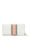 MICHAEL Michael Kors Continental Large Logo Stripe Wallet, Optic White Multi