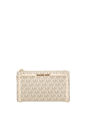 MICHAEL Michael Kors Woven Border Logo Smartphone Wallet, Vanilla & Cream