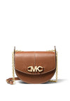 MICHAEL Michael Kors Izzy Small Pebbled Leather Saddle Crossbody Bag, Luggage
