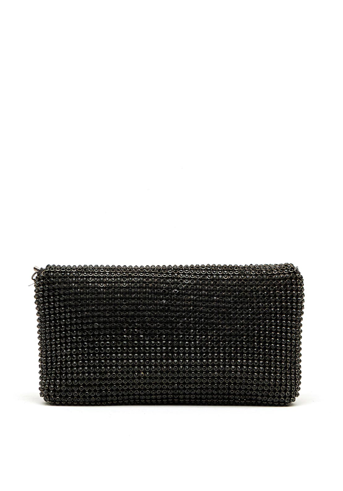 Zen Collection Diamante Mesh Clutch Bag, Black
