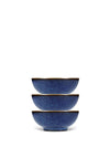 Mikasa Satori Set of 3 Porcelain Dip Bowls, Blue & Gold