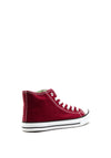 Millie & Co Canvas High Top Trainers, Wine