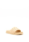 Millie & Co. Quilted Stud Slider Sandals, Beige