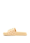 Millie & Co. Quilted Stud Slider Sandals, Beige