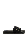 Millie & Co. Quilted Stud Slider Sandals, Black