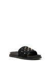 Millie & Co. Quilted Stud Slider Sandals, Black