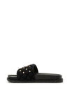 Millie & Co. Quilted Stud Slider Sandals, Black