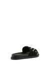 Millie & Co. Quilted Stud Slider Sandals, Black