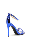 Millie & Co Susie Metallic Heeled Sandals, Blue