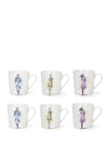 Mindy Brownes Style Me Set of 6 Mugs, White Multi