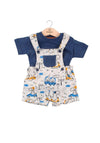 Babybol Baby Boy Dino Short Dungaree Set, Grey Multi