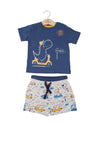 Babybol Baby Boy Dino Summer Tee and Short Set, Navy