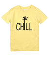Minoti Girls Chill Palm Tree T-Shirt, Yellow