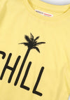 Minoti Girls Chill Palm Tree T-Shirt, Yellow