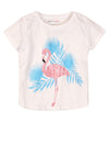 Minoti Girls Flamingo Print T-Shirt, White
