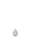 Kurate Cubic Zirconia Oval Miraculous Medal, Silver