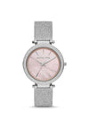 Michael Kors Darci Oversized Women’s Silver Mesh Strap, Silver
