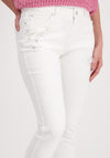 Monari Slim Leg Rhinestone Jeans, White