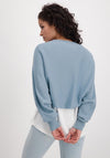 Monari Batwing Sleeve Short Knit Jumper, Blue